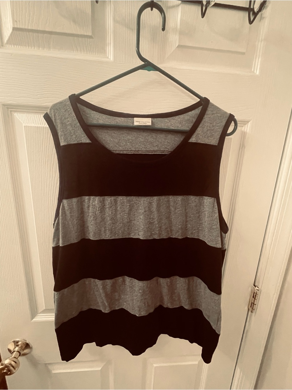 Dries Van Noten Black & Gray Wide-Stripe Tank
